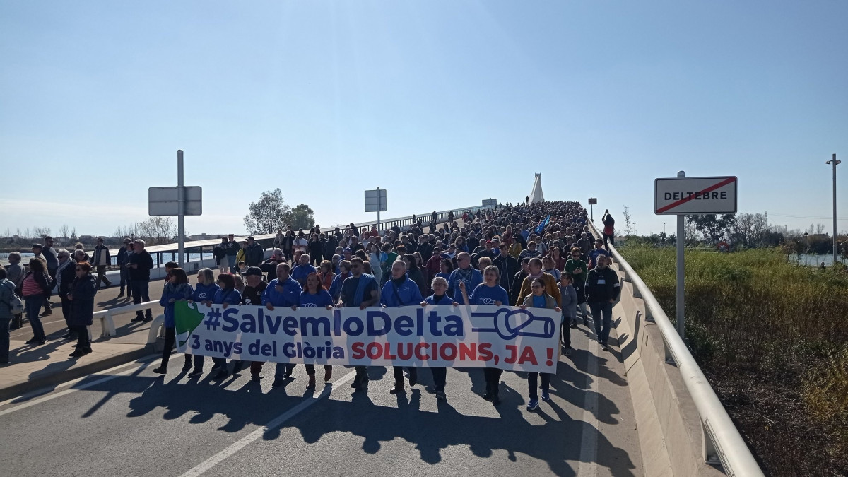 Manifestants aquest diumenge pel Delta