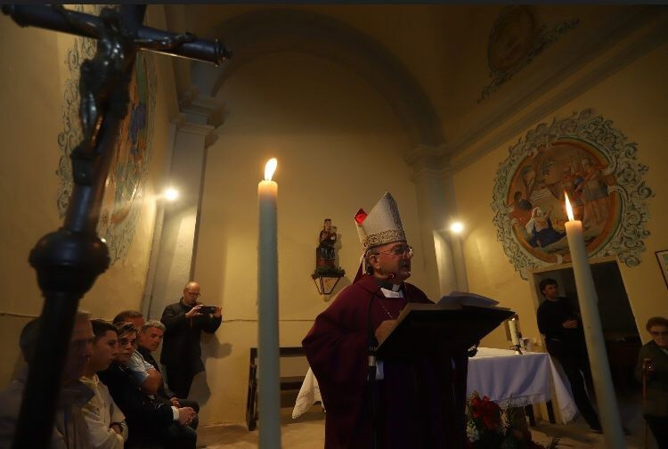 El bisbe de Solsona (Lleida), Francesc Conesa, presideix una missa per demanar pluja davant la sequera a Catalunya