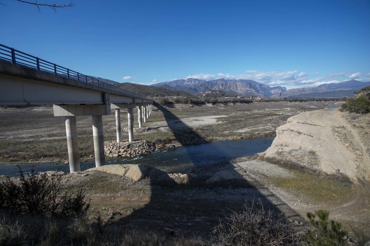 Sequera al pantà de Rialb, a 28 de febrer de 2023, a Lleida, Catalunya.