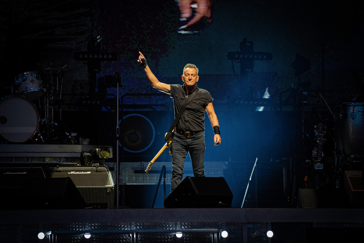 El cantant Bruce Springsteen a l'Estadi Olímpic de Barcelona a l'inici de la seva gira per Europa