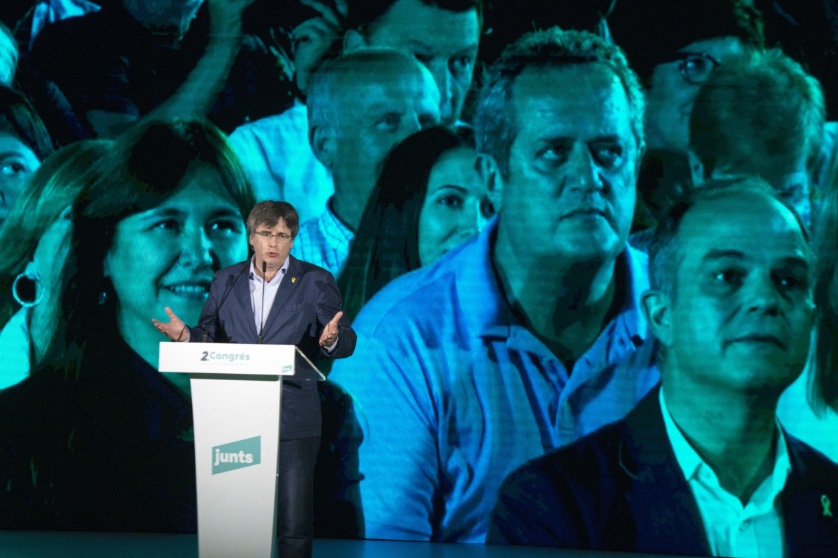 Arxiu - L'expresident de la Generalitat, Carles Puigdemont, intervé durant el Congrés del seu partit, a l'Espace Jean Carrere, a 4 de juny de 2022, a Argelès-sur-Mer, Pirineus orientals, Occitània, (França). En aquesta cimera d'Argelers es veu