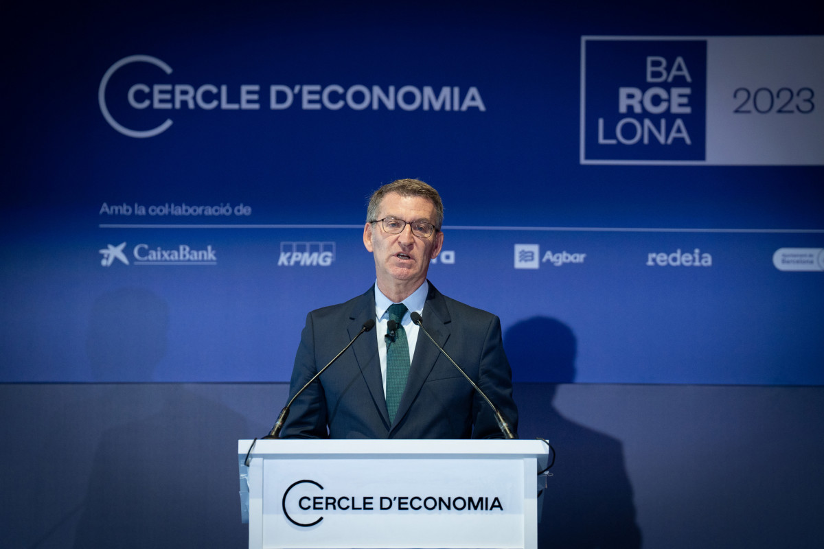 El líder del PP, Alberto Núñez Feijóo, intervé durant la darrera jornada de la 38 reunió del Cercle d’Economia, a l'Hotel W de Barcelona, el 31 de maig del 2023, a Barcelona, Catalunya (Espanya).