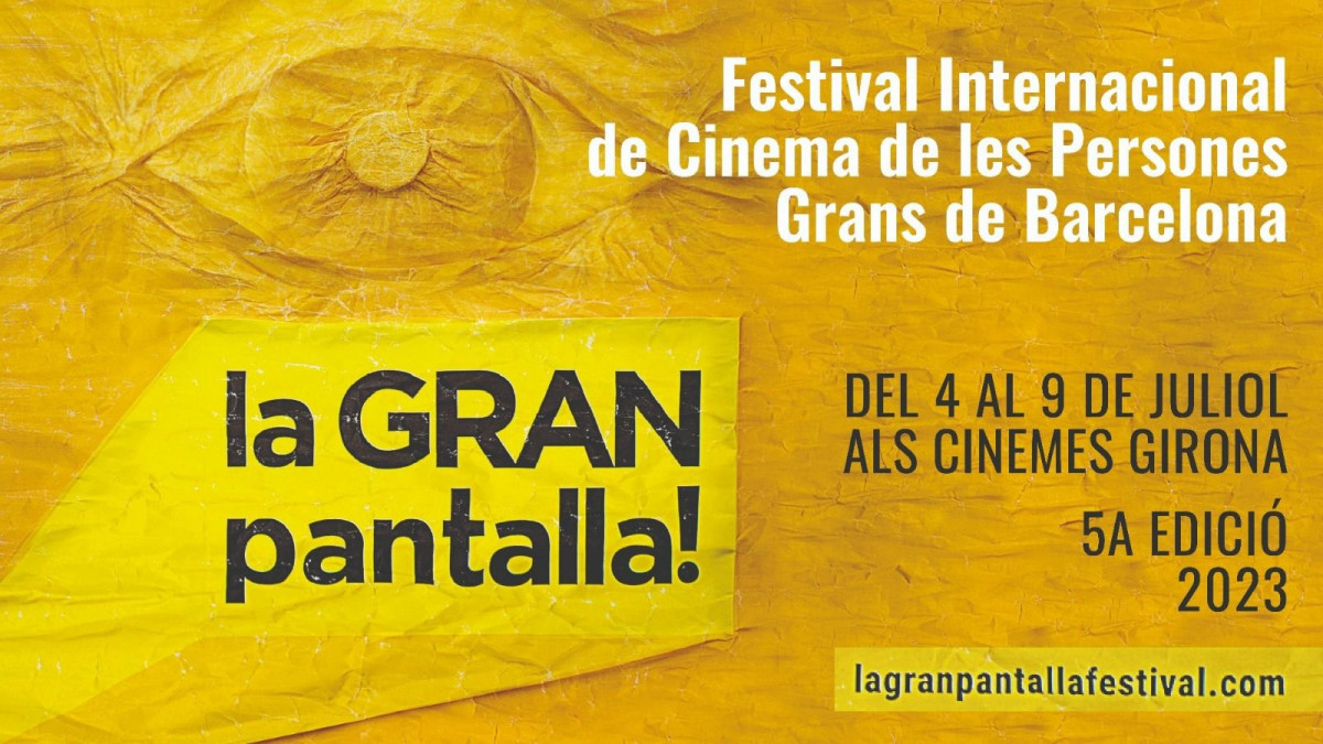 Cartell de la cinquena edició del Festival Internacional de Cinema de la Gent Gran de Barcelona, 'La gran pantalla'