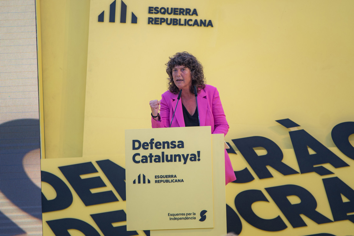 La candidata al congrés, Teresa Jordà, durant un míting per a les eleccions del 23J. Fitxer.