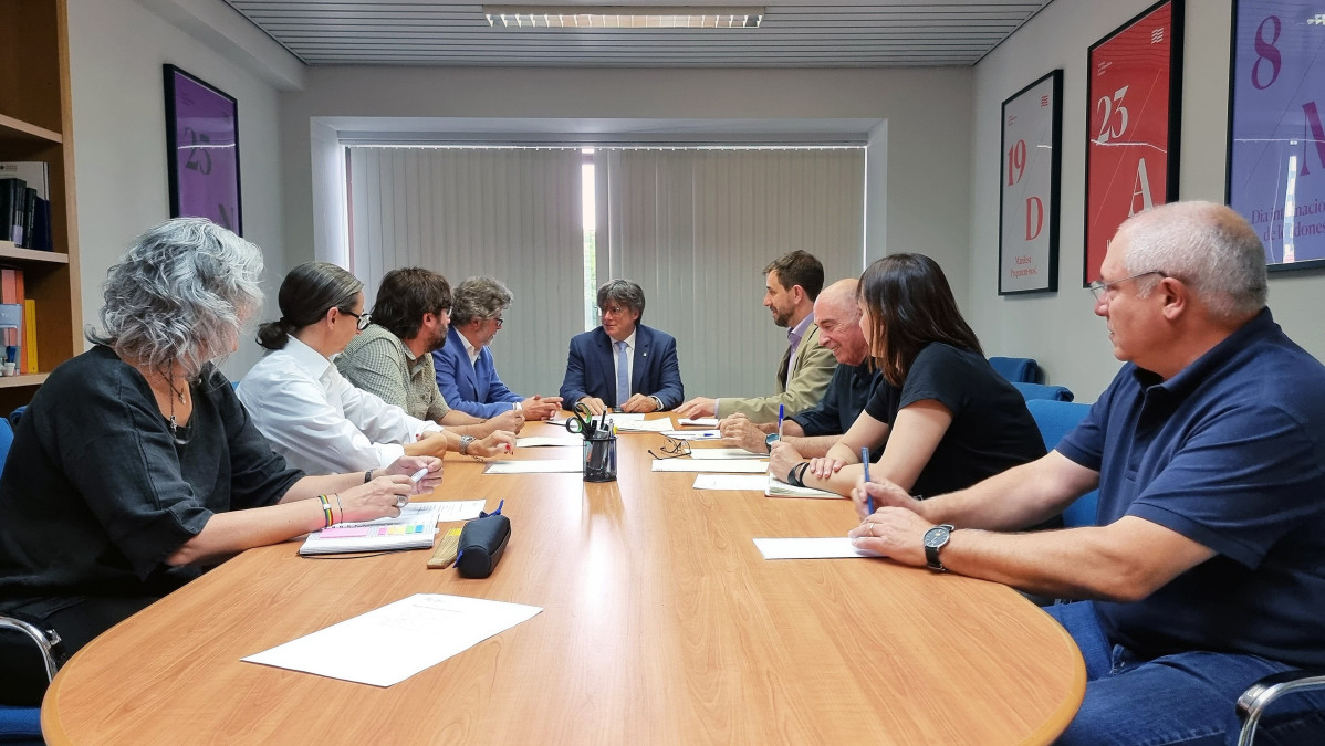 Reunió del govern del Consell de la República amb el president, Carles Puigdemont, i el vicepresident, Toni Comín