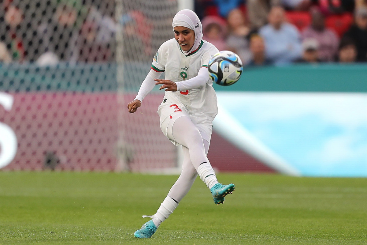 EuropaPress 5360535 nouhaila benzina of morocco kicks el ball durant la fifa womens world cup