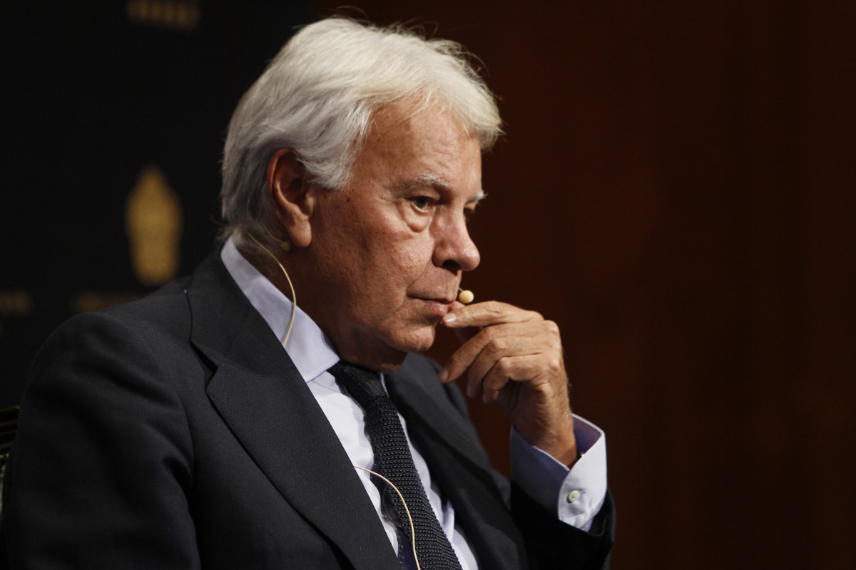 L'expresident del Govern Felipe González, durant la conferència 'Crisi de les regles del joc' a l'Hotel GPRO Valparaíso, a Palma (Palma de Mallorca) el 17 d'octubre del 2019.