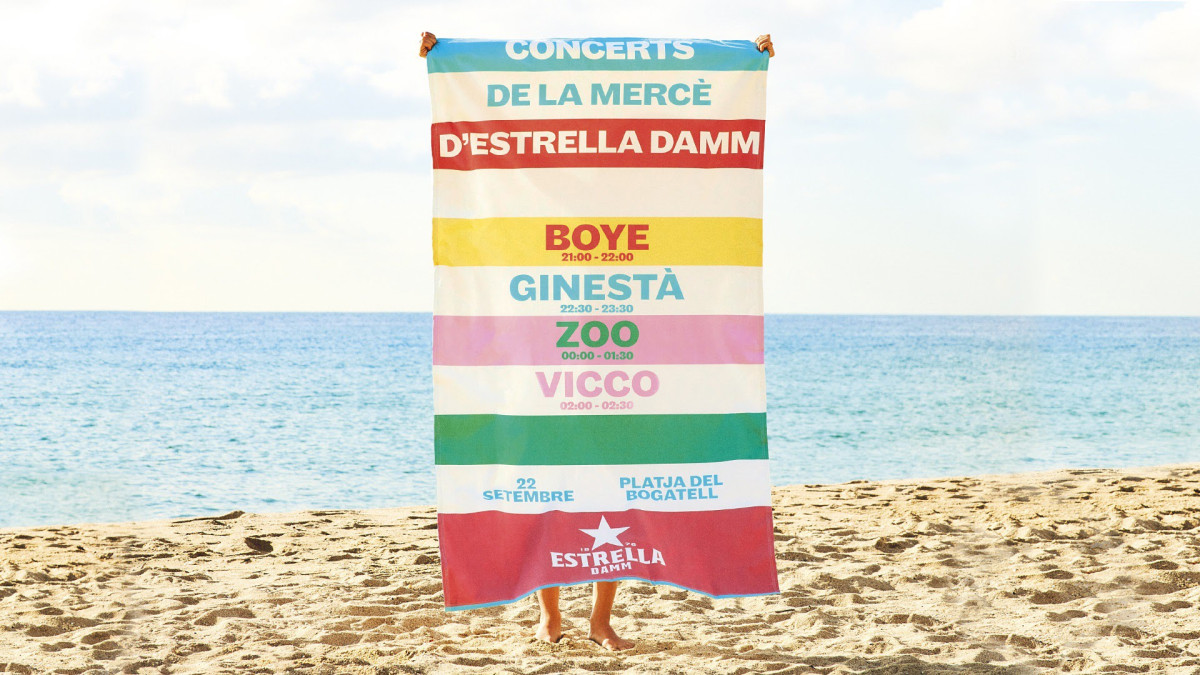 Cartell promocional dels concerts que organitza Estrella Damm a la primera nit de les festes de la Mercè.