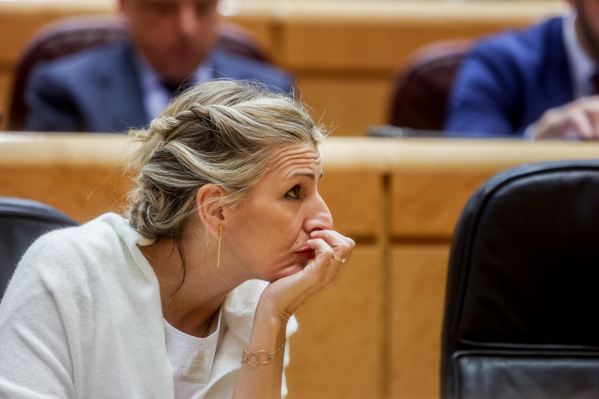 Arxiu - La vicepresidenta segona i ministra de Treball i Economia Social, Yolanda Díaz, durant una sessió plenària de control al Senat, a 7 de febrer de 2023, a Madrid (Espanya).