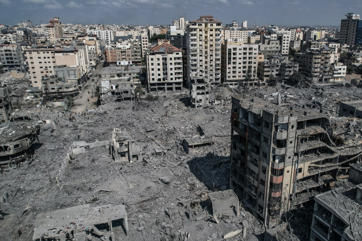 EuropaPress 5497823 10 october 2023 palestinian territoris gaza city aerial view of damaged