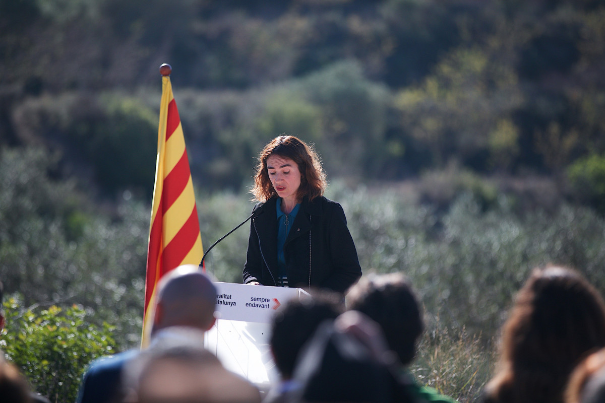 La consellera de Justícia, Drets i Memòria, Gemma Ubasart, a la inauguració d'una nova placa al Memorial de les Campossions de la Fatarella