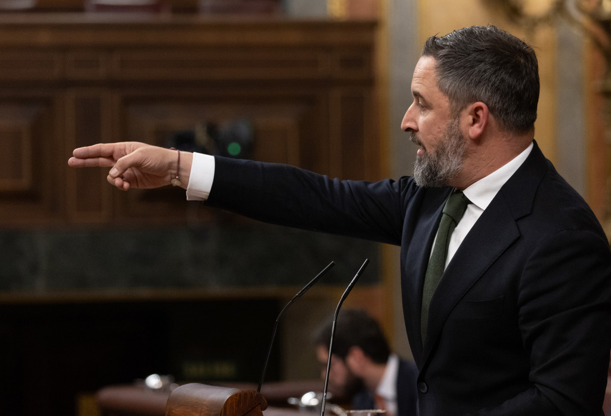El líder de VOX, Santiago Abascal, intervé durant un ple al Congrés dels Diputats.