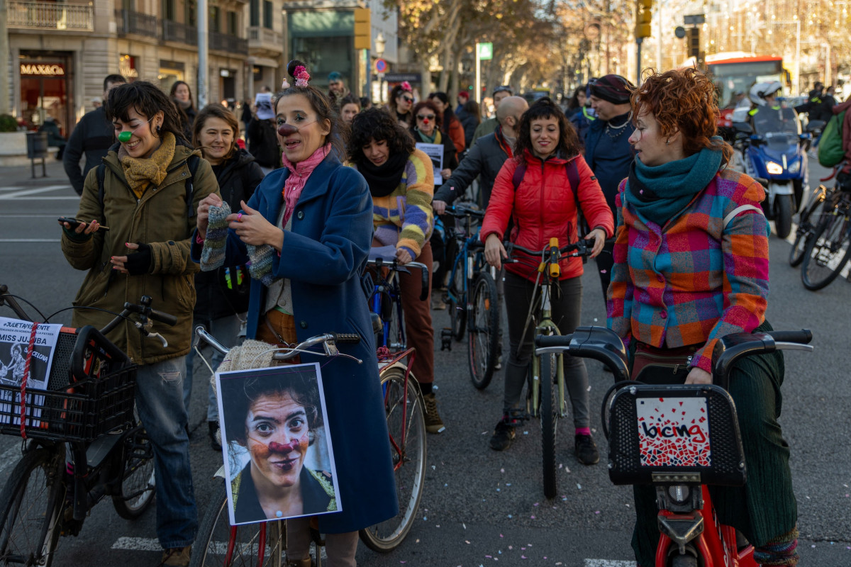 Pallasses es manifesten a Barcelona