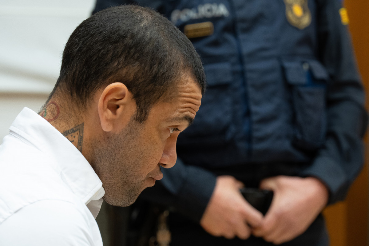 L'exfutbolista Dani Alves durant un judici a l'Audiència de Barcelona, el 5 de febrer del 2024, a Barcelona, Catalunya (Espanya).