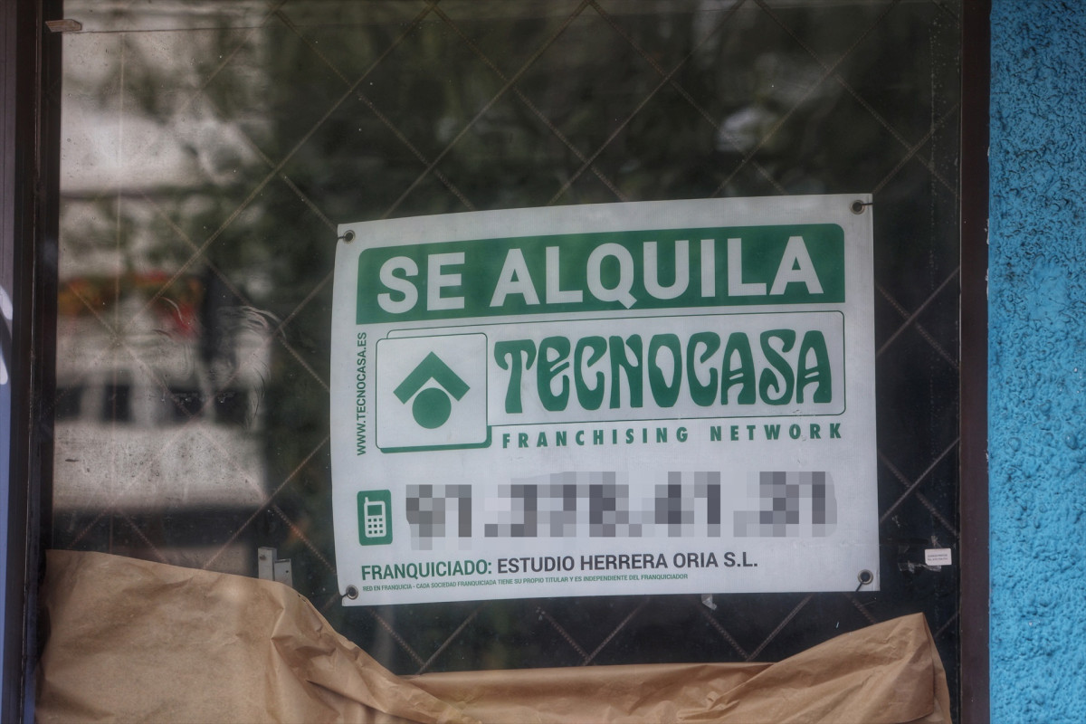 EuropaPress 5374393 local cartell lloga agost 2023 madrid espana habitatge lloguer espana